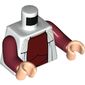 Torso Dress over Dark Red Undershirt Print, Dark Red Hands, Light Nougat Hands