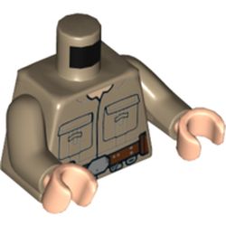Torso Shirt with Reddish Brown Belt, and Pockets Print, Dark Tan Arms, Light Nougat Hands