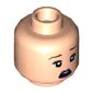 Minifig Head Queenie Goldstein / Tourist, Dual Sided, Reddish Brown Eyebrows, Peach Eye Shadow, Smile with Closed Eyes / Scared Print [Hollow Stud]