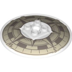Dish 6 x 6 Inverted (Radar) with Solid Studs and Detailed Compass Rose Pattern [Solid Studs]