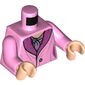Torso Dress with Dark Pink Collar and Mauve Scarf Print (Queenie Goldstein), Bright Pink Arms, Light Nougat Hands