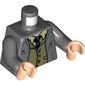 Torso Jacket, Olive Green Vest, White Shirt, Black Tie Print, Dark Bluish Gray Arms, Light Nougat Hands