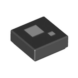 Tile 1 x 1 with Large and Small White Squares Print (BrickHeadz Eye)
