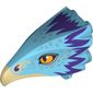 Animal Body Part, Bird Head Upper Jaw with Dark Tan Beak and Purple Feathers Print (Occamy)