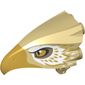 Animal Body Part, Bird Head Upper Jaw with Metallic Gold Beak and White and Metallic Gold Feathers Print (Thunderbird)