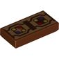 Tile 1 x 2 with Red, Yellow, Blue Circles and Reddish Brown Lines print