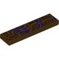 Tile 1 x 4 with Dark Red and Dark Purple Shapes, Pearl Gold Dotted Line