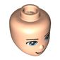 Minidoll Head, Light Blue Eyes and Open Mouth