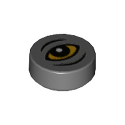 Tile Round 1 x 1 with Eye Print