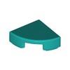 Dark Turquoise Tile Round 1 x 1 Quarter