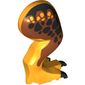 Animal Body Part, Dinosaur, Tyrannosaurus Rex Leg, Right, with Pin, Black Claws and Black Spots on Dark Orange Print