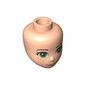 Minidoll Head with Green Eyes, Freckles, Smile Print