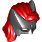Hair and Mask, Batwoman Cowl, Long Red Hair on Top Pattern