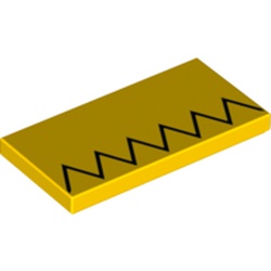 Tile 2 x 4 with Black Zigzag Print (Homer Simpson's Hair)