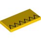 Tile 2 x 4 with Black Zigzag Print (Homer Simpson's Hair)