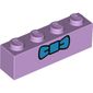 Brick 1 x 4 with Dark Azure Bow Tie Print (Krusty the Clown)