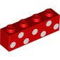 Brick 1 x 4 with White Circles, Dots print
