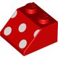 Slope 45° 2 x 2 with White Circles, Dots print