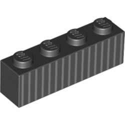 Brick 1 x 4 with Light Bluish Grey Stripes/Lines print