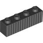Brick 1 x 4 with Light Bluish Grey Stripes/Lines print