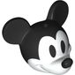 Minifig Head Special with Black Mouse Ears and Nose, White Face
