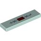 Tile 1 x 4 with Dark Red Rectangle, Dark Bluish Gray Lines, X, Sewing print