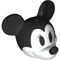 Minifig Head Special with Black Mouse Ears and Nose, White Face, Eyelashes print