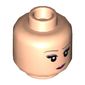 Minifig Head Elsa, Medium Nougat Eyebrows, Medium Lavender Eye Shadow, Dark Pink Lips, Smile / Wink Print