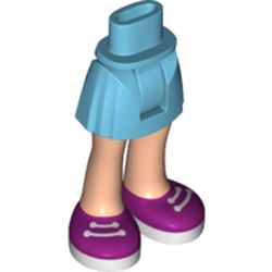 Minidoll Hips and Short Skirt with Light Nougat Legs and Magenta Shoes with Laces Print [Thick Hinge]
