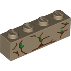 Brick 1 x 4 with Tree Bark print