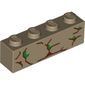 Brick 1 x 4 with Tree Bark print