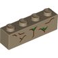 Brick 1 x 4 with Tree Bark print