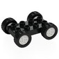 Duplo Car Base 2 x 4 with Fixed Axles - 27.5 White Wheels and Black Tires