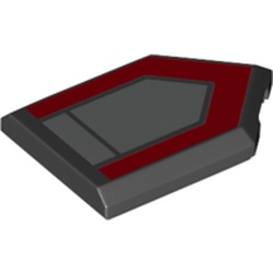 Tile Special 2 x 3 Pentagonal with Red Line, Light Bluish Grey Shapes print
