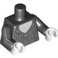 Torso Jacket with White Shirt and Pinstripes Print, Black Arms with White Pinstripes Print, White Hands