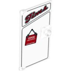 Door 1 x 4 x 6 Smooth with 'Jims' and 'OPEN' Print