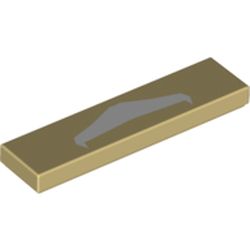 Tile 1 x 4 with White Mustache print