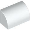 White Brick Curved 1 x 2 x 1 No Studs
