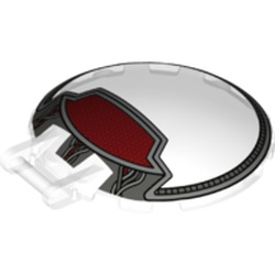 Dish 6 x 6 Inverted - No Studs with Handle Cockpit Print, Dark Red Patch