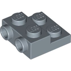 LEGO part 10099206 PLATE 2X2X2/3 W. 2. HOR. KNOB in Sand Blue