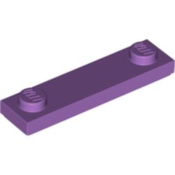 LEGO part 41740 Plate Special 1 x 4 with 2 Studs with Groove [New Underside] in Medium Lavender