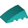 Dark Turquoise Wedge Curved 4 x 4 No Top Studs