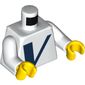 Torso Dark Blue V Print, White Arms, Yellow Hands