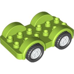 LEGO part 35026 WHEELBASE W/ MUDGUARDS 2X6 in Bright Yellowish Green/ Lime