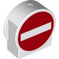 Duplo Brick 1 x 3 x 2 Round Top, Cut Away Sides with No Entry Warning Sign Print