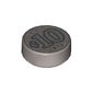 Tile Round 1 x 1 with Silver Coin with '10' and '1875' Print