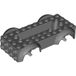 LEGO part 10103961 WAGGON BOTTOM, ASSEMBLY in Dark Stone Grey / Dark Bluish Gray