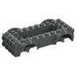 Vehicle Base 4 x 10 x 2 1/2 with Mudguards, Wheel Pins and 6 x 2 Centre Recess with 3 Holes, Light Bluish Gray Wheel Holders