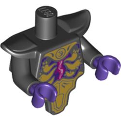 Torso Short and Modified with Armor -Shoulder Pads, Gold Armor Plates, Magenta Energy print