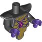 Torso Short and Modified with Armor -Shoulder Pads, Gold Armor Plates, Magenta Energy print